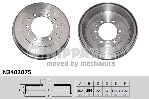 Nipparts N3402075 Rear brake drum N3402075