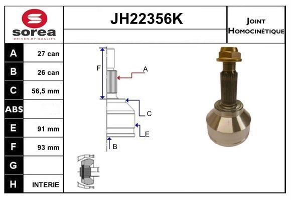SNRA JH22356K CV joint JH22356K