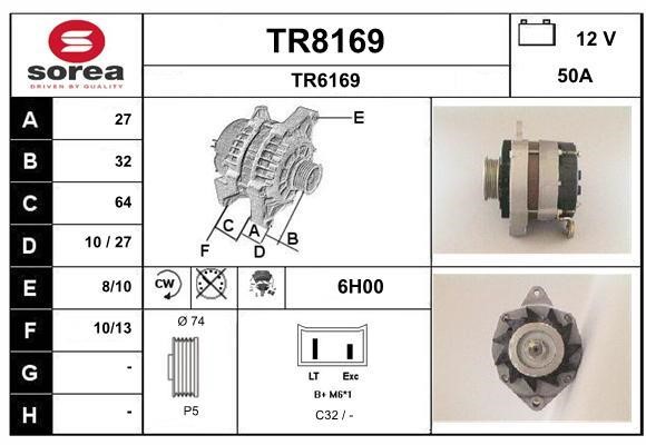 SNRA TR8169 Alternator TR8169