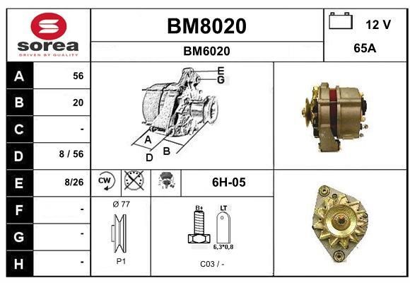 SNRA BM8020 Alternator BM8020