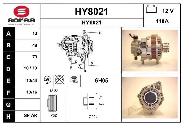 SNRA HY8021 Alternator HY8021