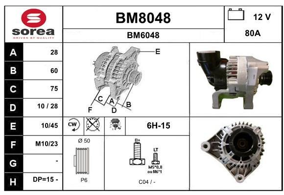 SNRA BM8048 Alternator BM8048