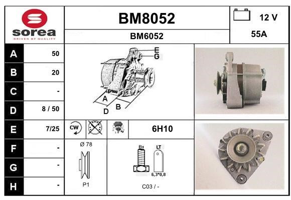 SNRA BM8052 Alternator BM8052