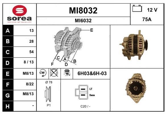 SNRA MI8032 Alternator MI8032