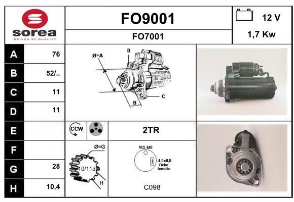 SNRA FO9001 Starter FO9001