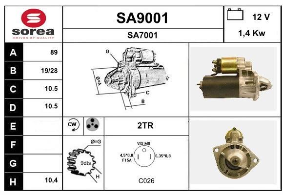 SNRA SA9001 Starter SA9001