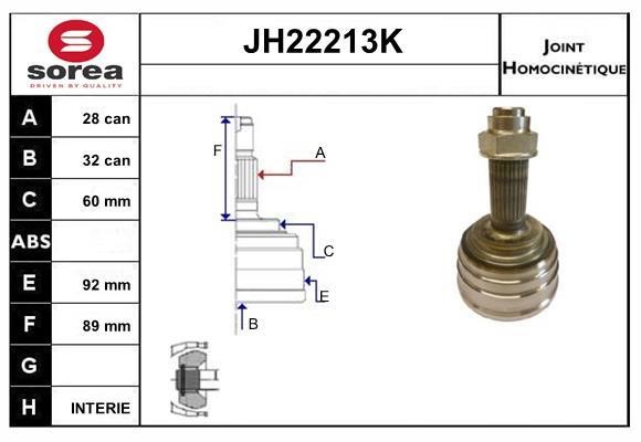 SNRA JH22213K CV joint JH22213K