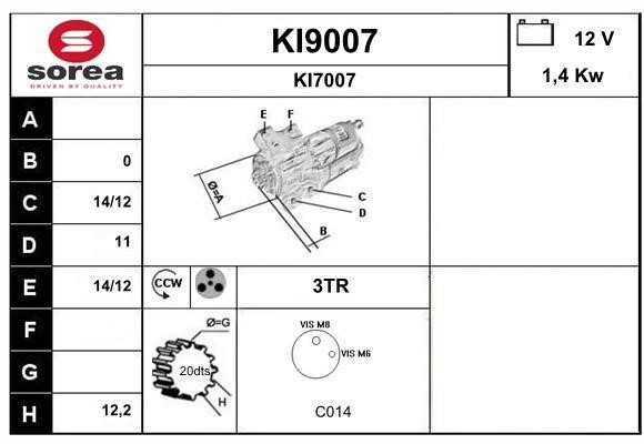 SNRA KI9007 Starter KI9007