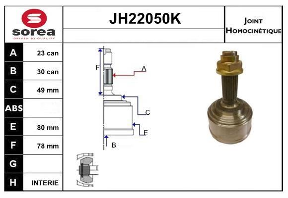 SNRA JH22050K CV joint JH22050K