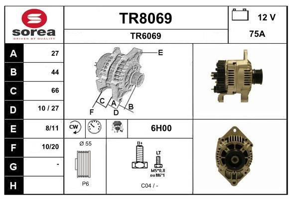 SNRA TR8069 Alternator TR8069