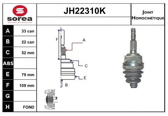 SNRA JH22310K CV joint JH22310K