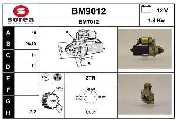 SNRA BM9012 Starter BM9012