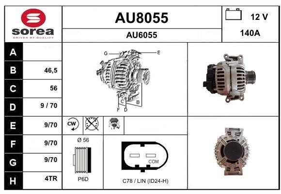 SNRA AU8055 Alternator AU8055