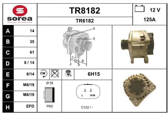 SNRA TR8182 Alternator TR8182