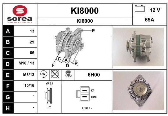 SNRA KI8000 Alternator KI8000