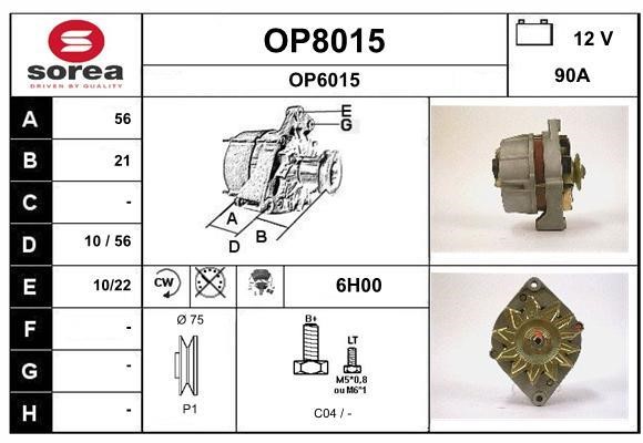 SNRA OP8015 Alternator OP8015