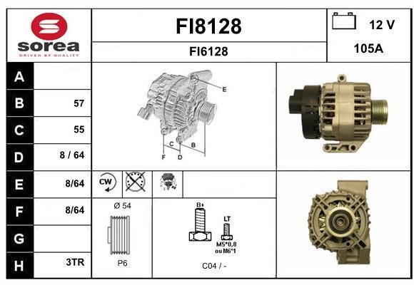 SNRA FI8128 Alternator FI8128