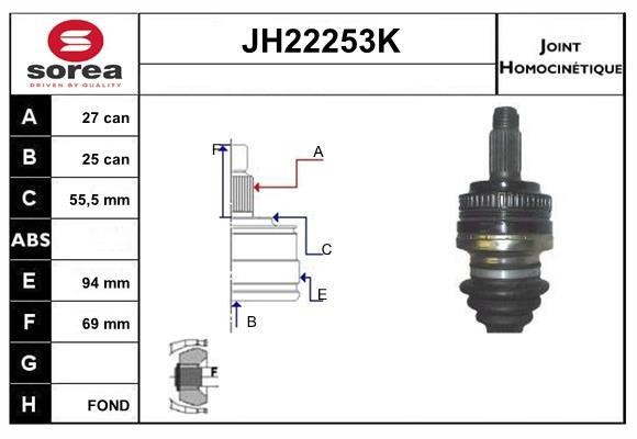 SNRA JH22253K CV joint JH22253K