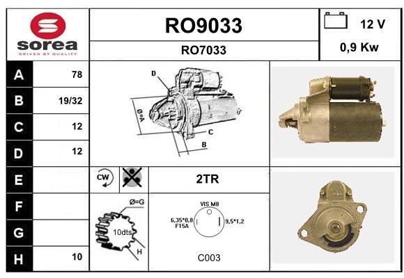 SNRA RO9033 Starter RO9033