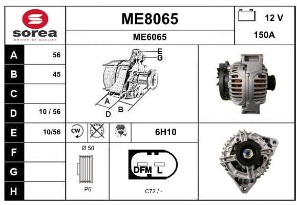 SNRA ME8065 Alternator ME8065