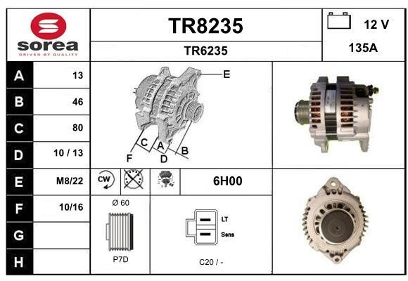SNRA TR8235 Alternator TR8235