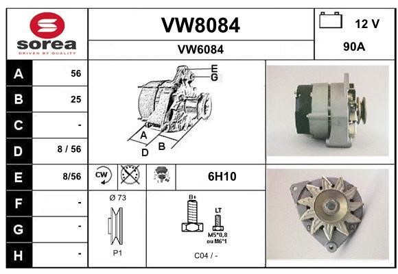 SNRA VW8084 Alternator VW8084
