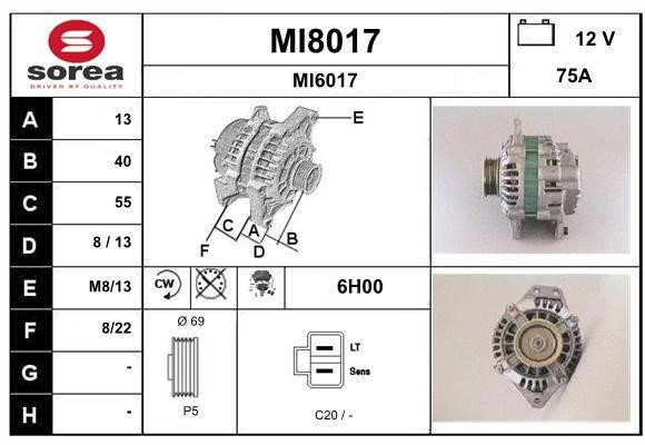 SNRA MI8017 Alternator MI8017