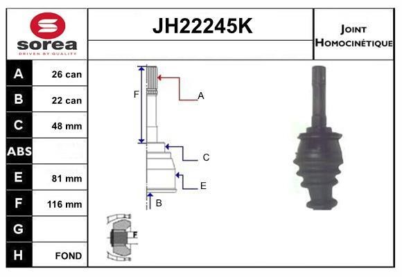 SNRA JH22245K CV joint JH22245K