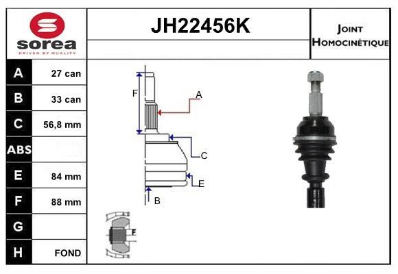 SNRA JH22456K CV joint JH22456K