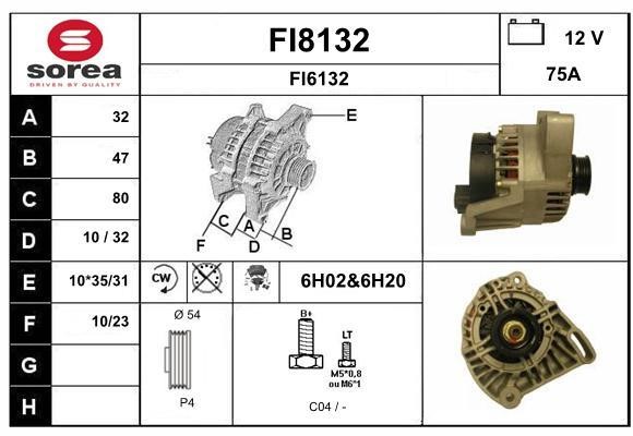 SNRA FI8132 Alternator FI8132