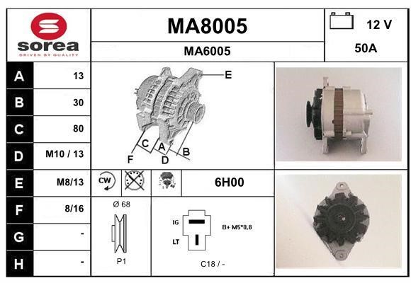 SNRA MA8005 Alternator MA8005