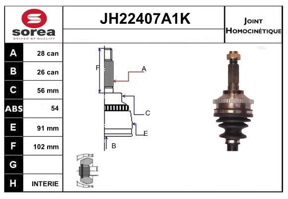 SNRA JH22407A1K CV joint JH22407A1K