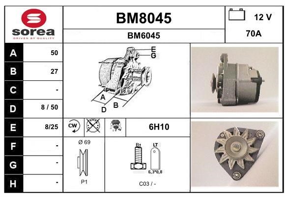 SNRA BM8045 Alternator BM8045
