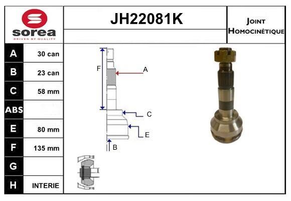SNRA JH22081K CV joint JH22081K
