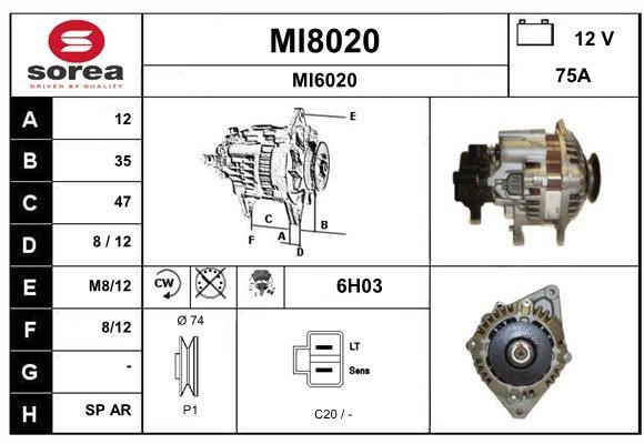 SNRA MI8020 Alternator MI8020