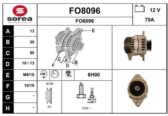 SNRA FO8096 Alternator FO8096