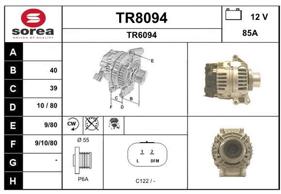 SNRA TR8094 Alternator TR8094