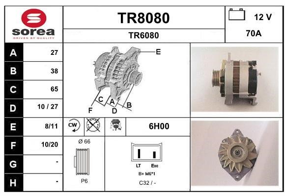 SNRA TR8080 Alternator TR8080