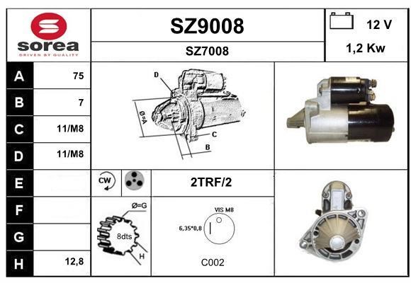 SNRA SZ9008 Starter SZ9008