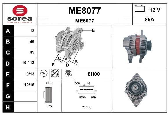 SNRA ME8077 Alternator ME8077