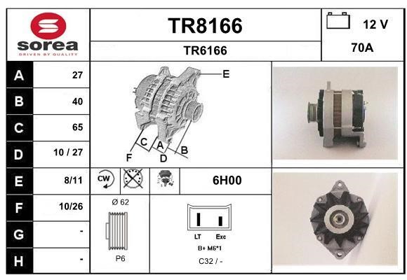 SNRA TR8166 Alternator TR8166