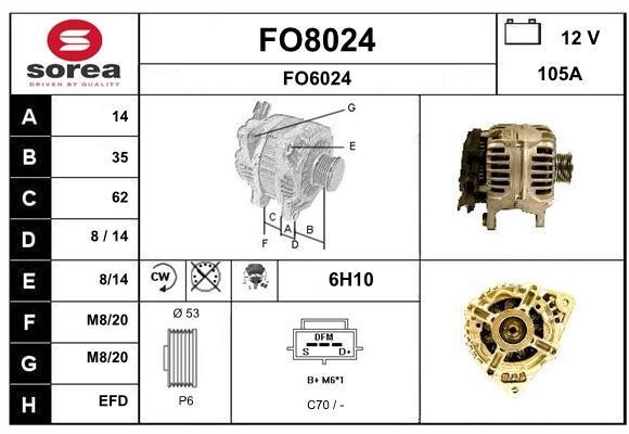 SNRA FO8024 Alternator FO8024