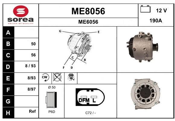 SNRA ME8056 Alternator ME8056