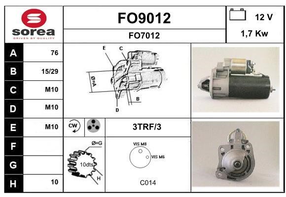 SNRA FO9012 Starter FO9012