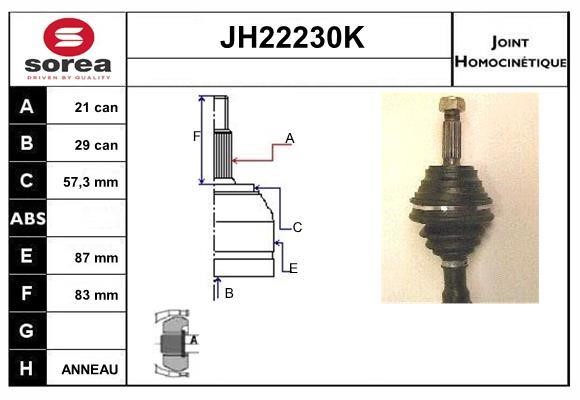 SNRA JH22230K CV joint JH22230K