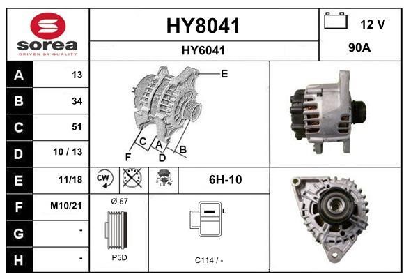 SNRA HY8041 Alternator HY8041