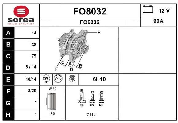 SNRA FO8032 Alternator FO8032