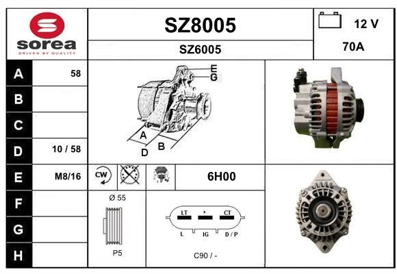 SNRA SZ8005 Alternator SZ8005