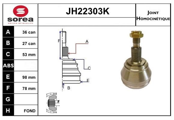 SNRA JH22303K CV joint JH22303K