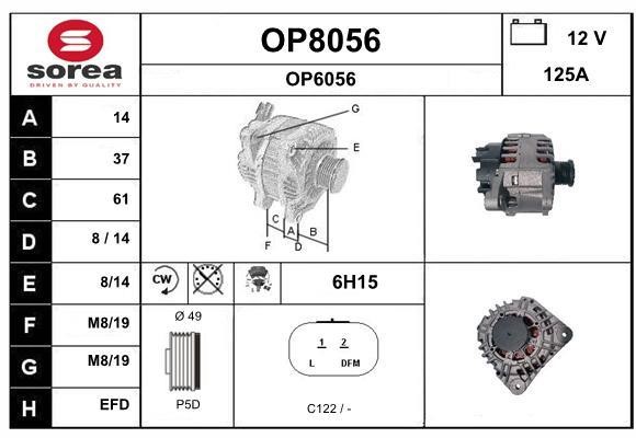 SNRA OP8056 Alternator OP8056